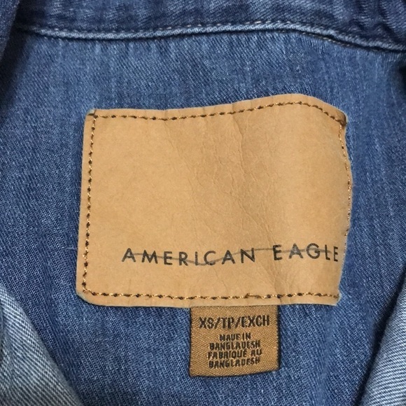 American Eagle Denim Long Sleeve Romper Sz XS - Picture 8 of 10